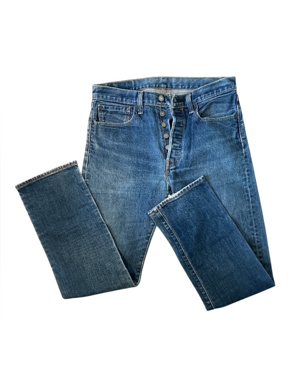 Levis 501 Jeans Mens 33x32 Actual (33x30) Blue Denim Button Fly 100% Cotton